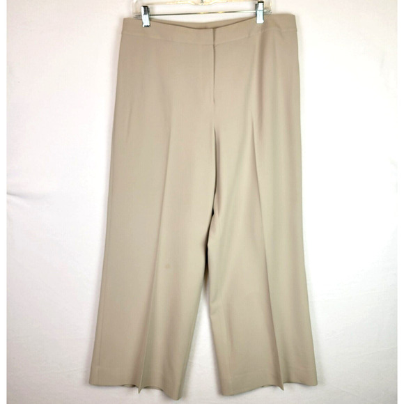 St. John Womens Trouser Pant Size 14 Tan Workwear Career Quiet Luxury Minimalist